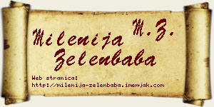 Milenija Zelenbaba vizit kartica